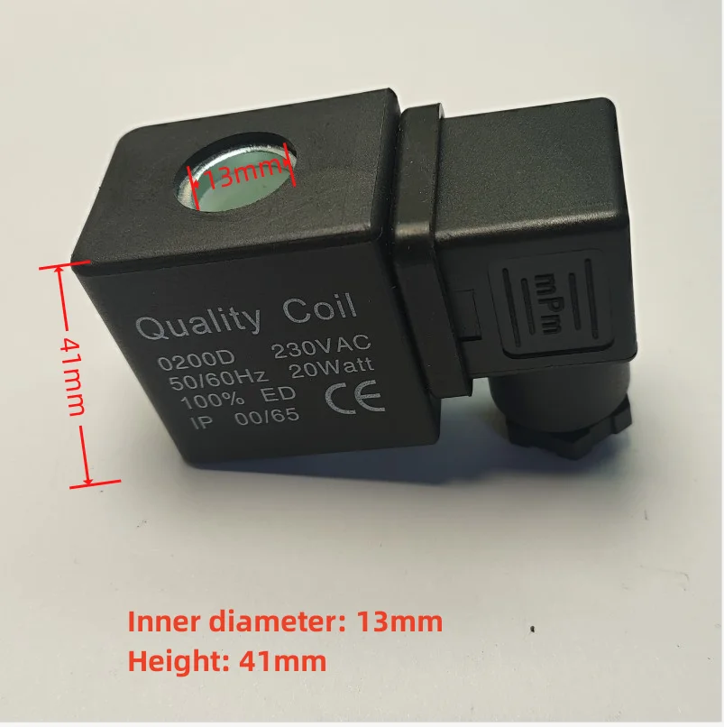 Electromagnetic Valve Coil Quality Coil 0200D AC230V 20W 15W Inner Diameter 13mm Height  41mm Air Compressor Drain Valve Coil