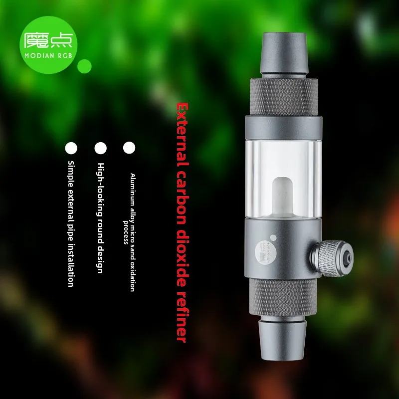 

MODIAN RGB External CO2 Atomizer for Planted Aquarium-Aluminum Alloy Inline Diffuser with Check Valve-CO2 Dissolver To Fish Tank