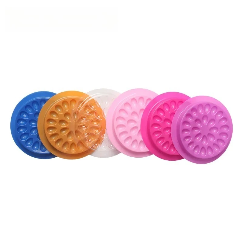 2/10/30/50/60 個使い捨てプラスチックフラワーまつげホルダーステッカー接着剤粘着パレットまつげエクステンションメイクアップツール