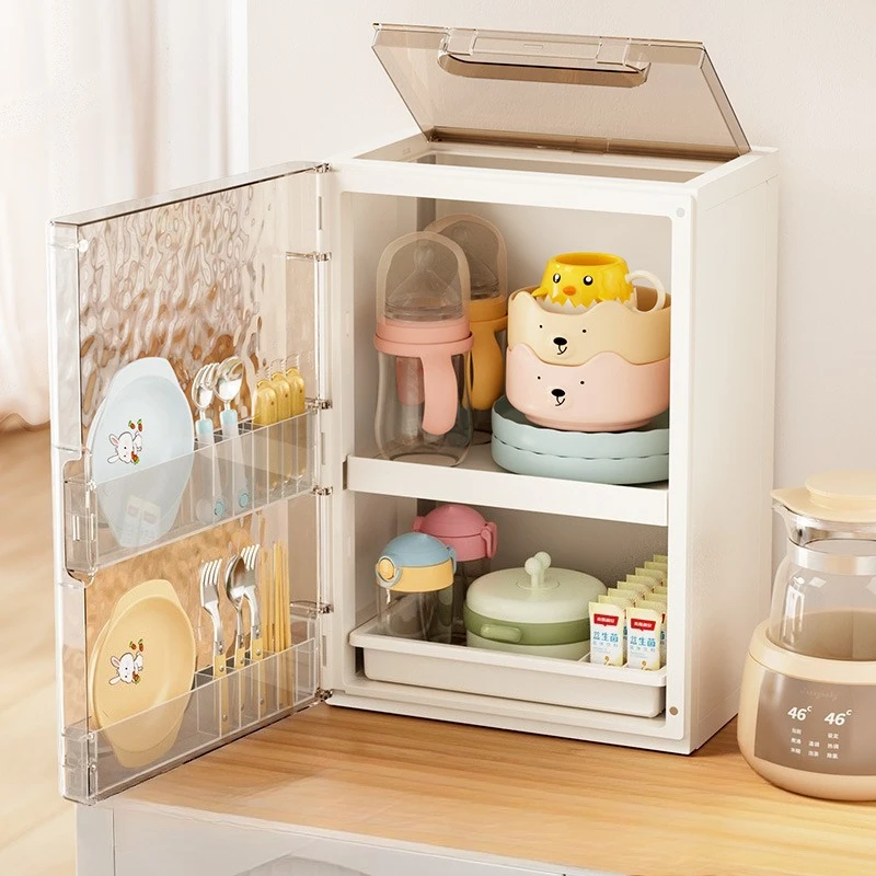 

Складная полка для кухонной посуды, миска для кормления детей и органайзер для чашек, большая вместимость, толстый материал, пыленепроницаемость, легко чистится