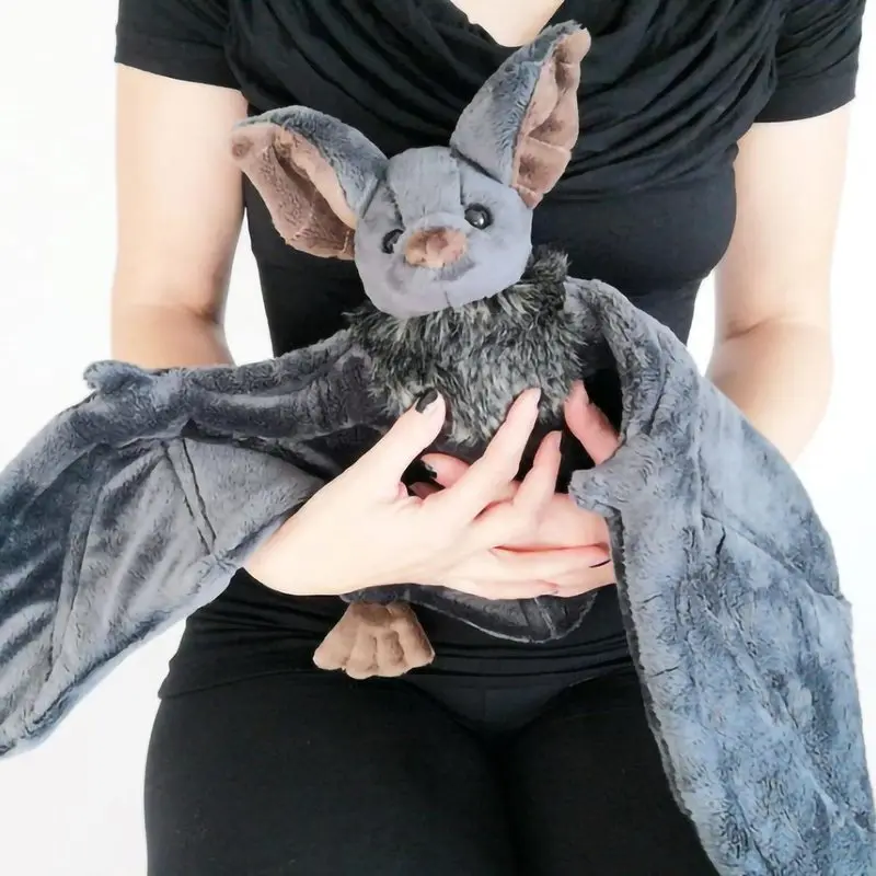 Bat Plush Toys Boneka Bulu Hewan Mainan Lembut Bantal Hewan Lucu Halloween Mainan Boneka Kelelawar Besar Untuk Anak-anak Gift