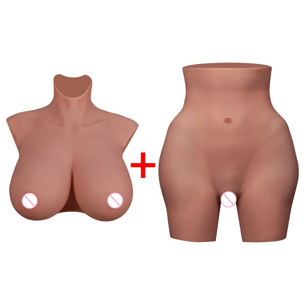 EYUNG 9th Flocking Crossdresser Male To Female Boobs Silicone Breast Forms Breast Plate Fake Chest Articifial Breastplate