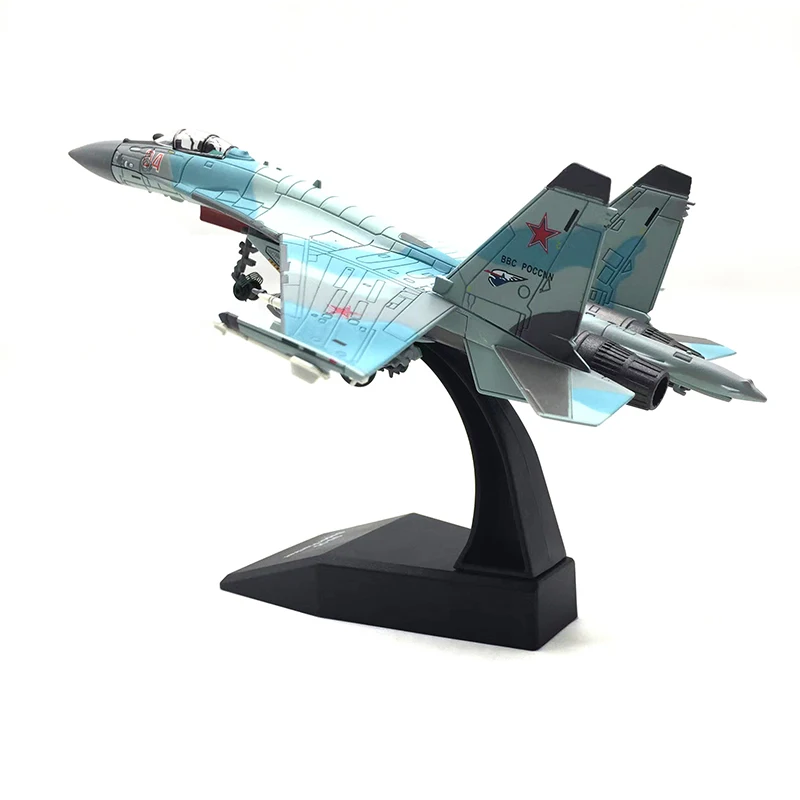 Diecast Metal Alloy 1/100 Scale Russian SU-35 Fighter Airplane Aircraft Replica Model SU-35 Plane Model Toy For Collection