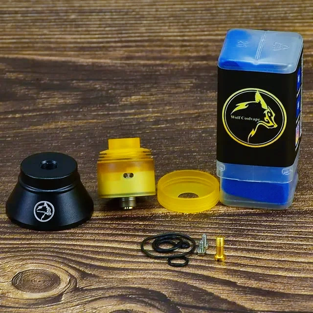 

wolfcoolvape 316SS Hussar RDA 2.0 Стиль Восстанавливаемый распылитель 22 мм Бак Slam Cap V2 для одной катушки Vape Mods MTL DL Vaping