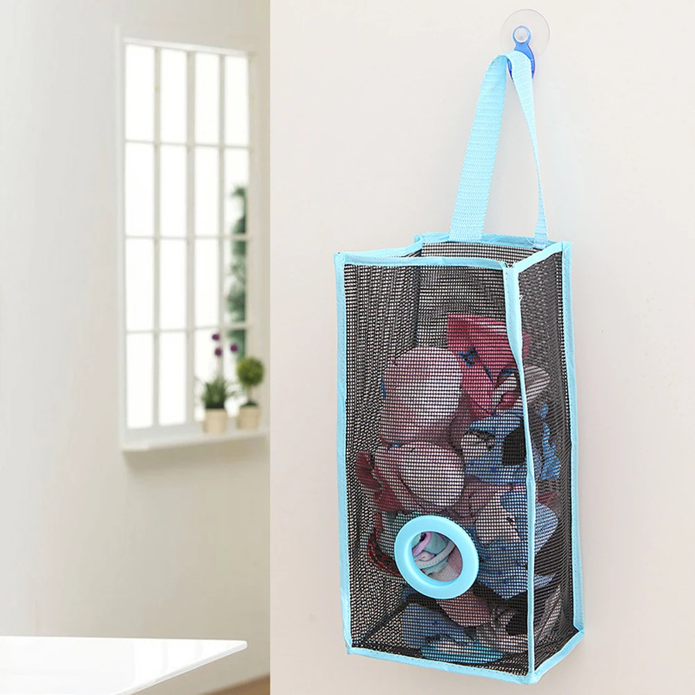 

Breathable Storage Bag Kitchen Hanging Mesh Trash Organizer Reusable PVC Wall Mount Sock Glove Storage Solution Garbage Bag