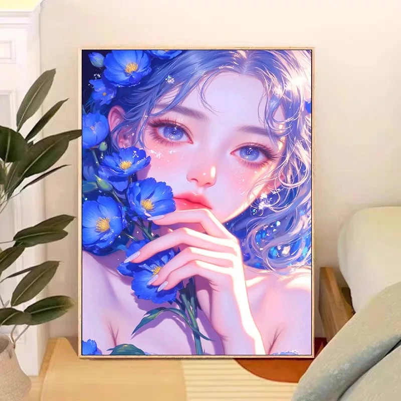 

9ct 100x75cm Beauty Embroidery DIY Printed Kits Cross Stitch Needlework Set Home Decor Crafts 52 Colors