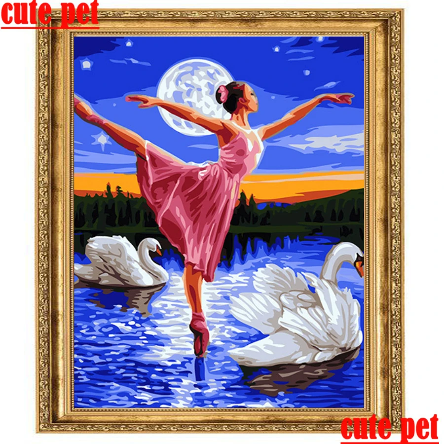 DIY Ballet girl puzzle Diamond Painting rhinestone Kit swan 5D Diamond Art Full Drill Mosaic Embroidery Cross Stitch Decorations