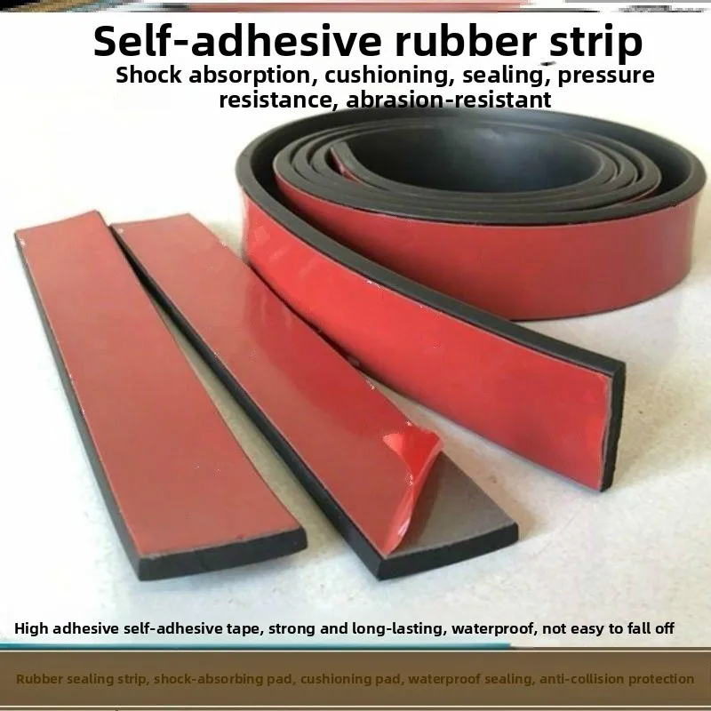 Self-Adhesive Single-Sided Sealing Strip for Luggage Wheel  Flat Anti-Shock Buffer Rubber Pad Anti-Slip Wear-Resistant