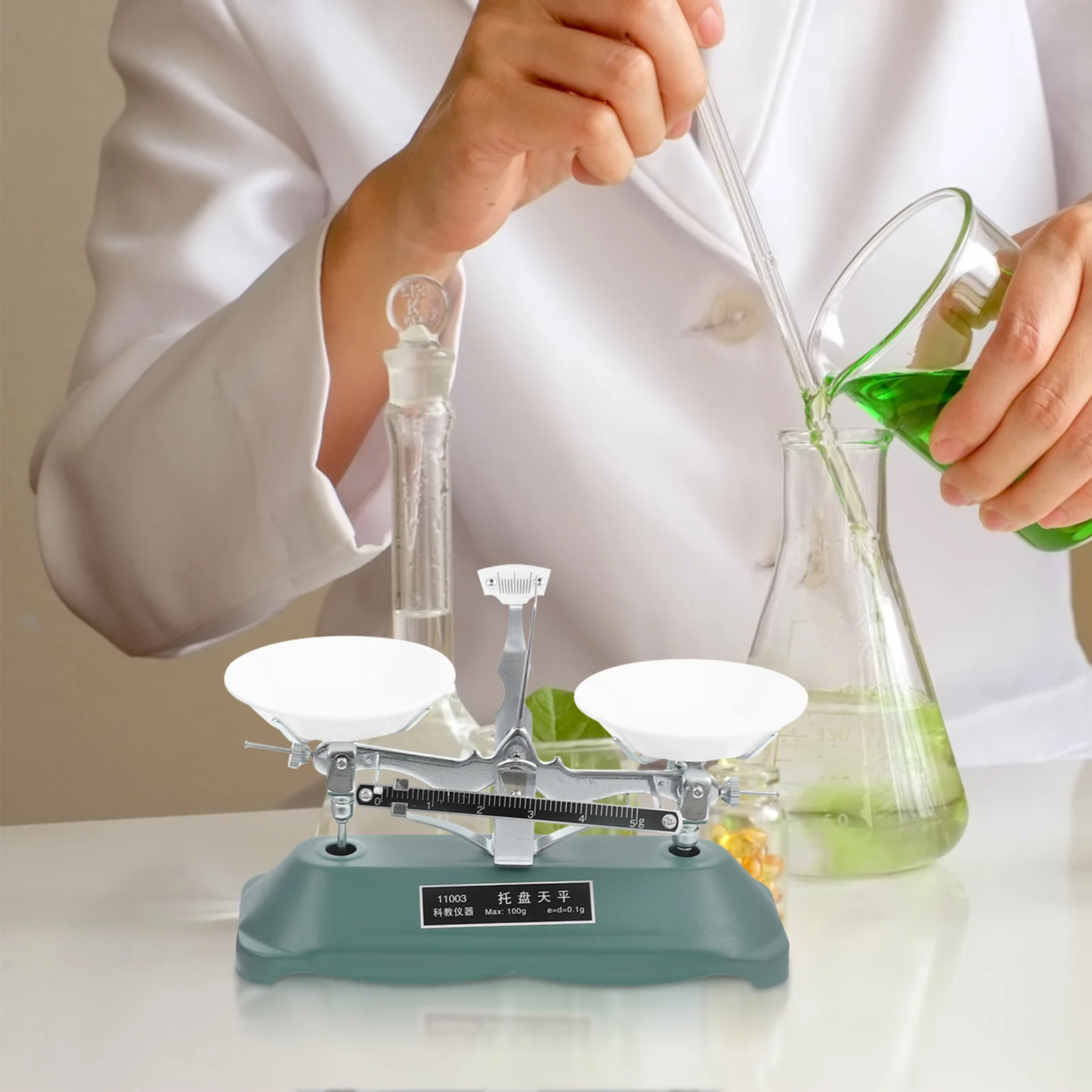 1 Satz physikalische Waage mit Gewichten, präzise pädagogische Waage für Kraftexperimente, lange Lebensdauer