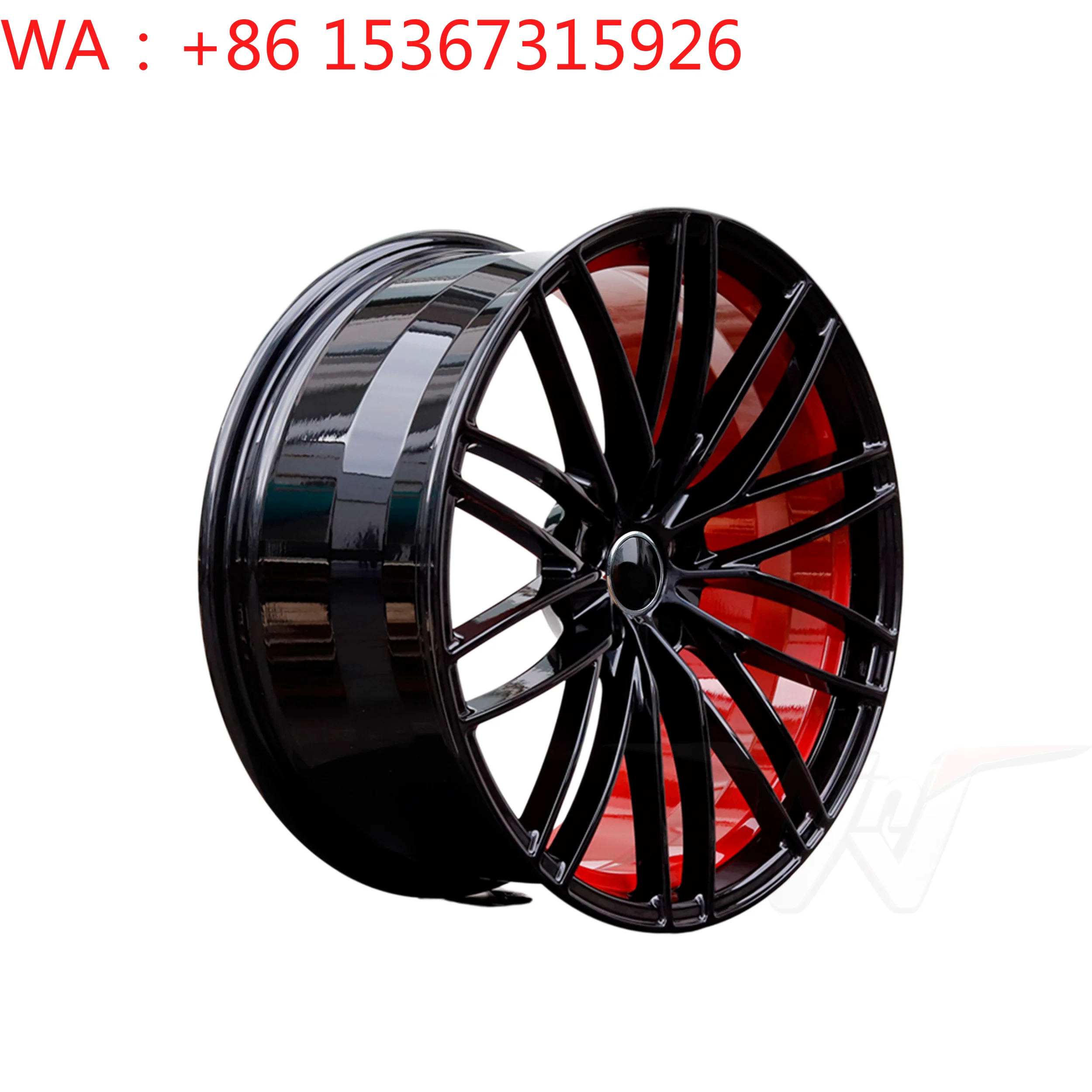 Custom Forged Aluminum Alloy Wheels 5x112 ET28 Smooth Black With Red Accents Modified Auto Rim