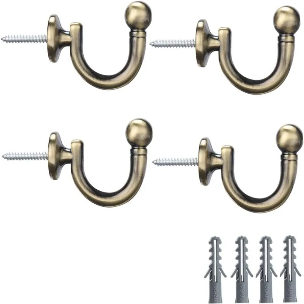 4Pcs New Aluminum Alloy Curtain Tie-Backs Hook 47mm Nickel Drapery Tassel Holders Antique Bronze Wall Mounted Wall Hooks Kitchen
