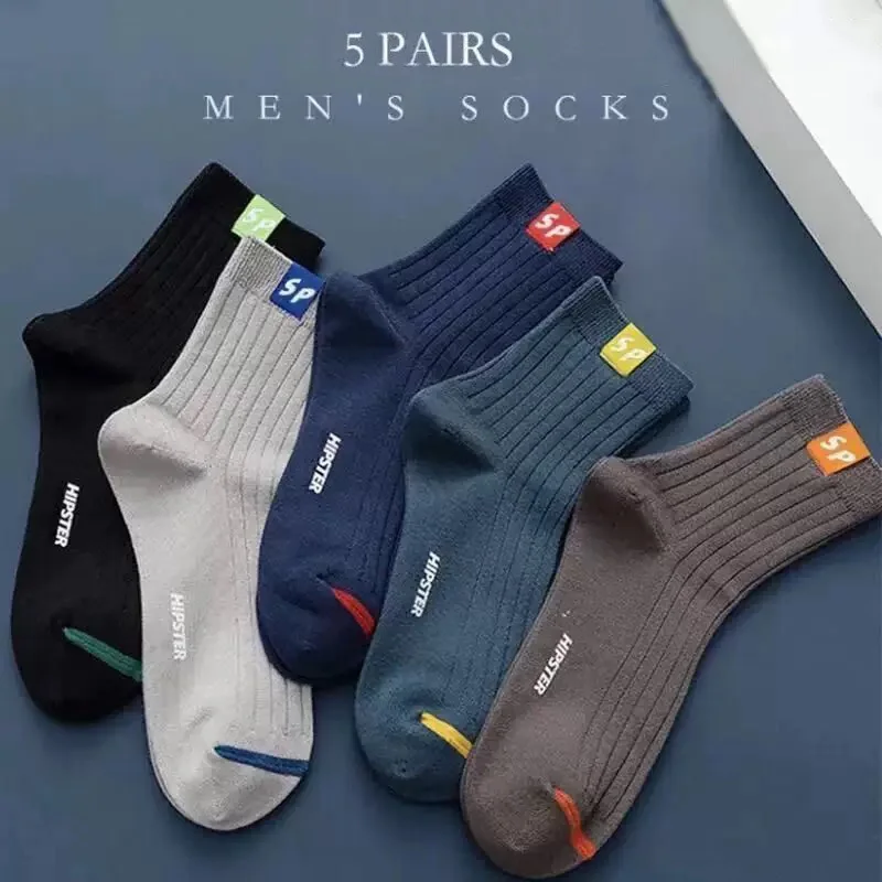 5 Pairs/lot Autumn Winter Men Socks Ankle Short Socks Men Casual Socks Breathable Cotton Sports Male Socks Soft Warmth Plus Size