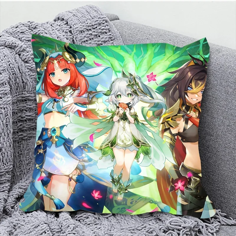 Body Pillow Cover 40x40 Genshin Impact Aranara Cushion Covers for Bed Pillows Decorative Pillowcases 50x50 Fall Decor Pillowcase