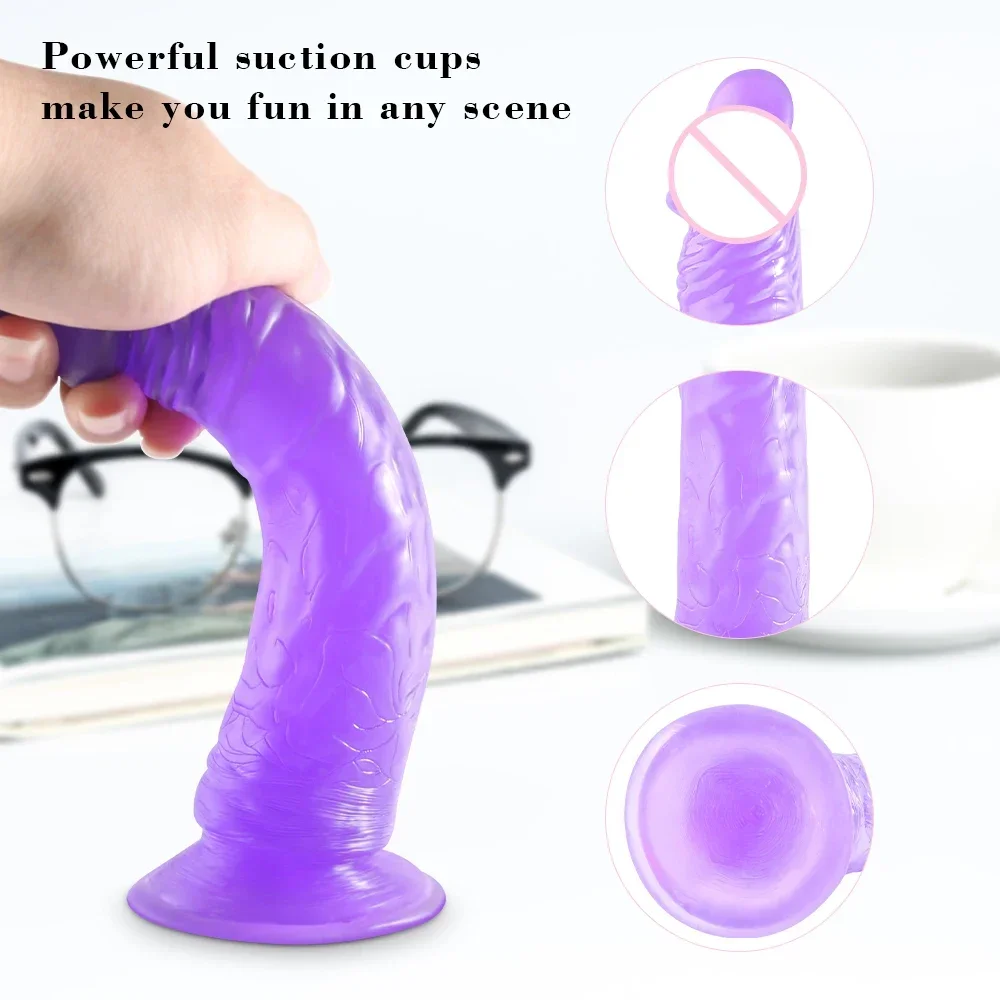 Realistic Dildo With Strong Suction Cup Erotic Jelly Dildo Sex Toys for Woman Artificial Penis G-spot Simulation Anal Butt Plug