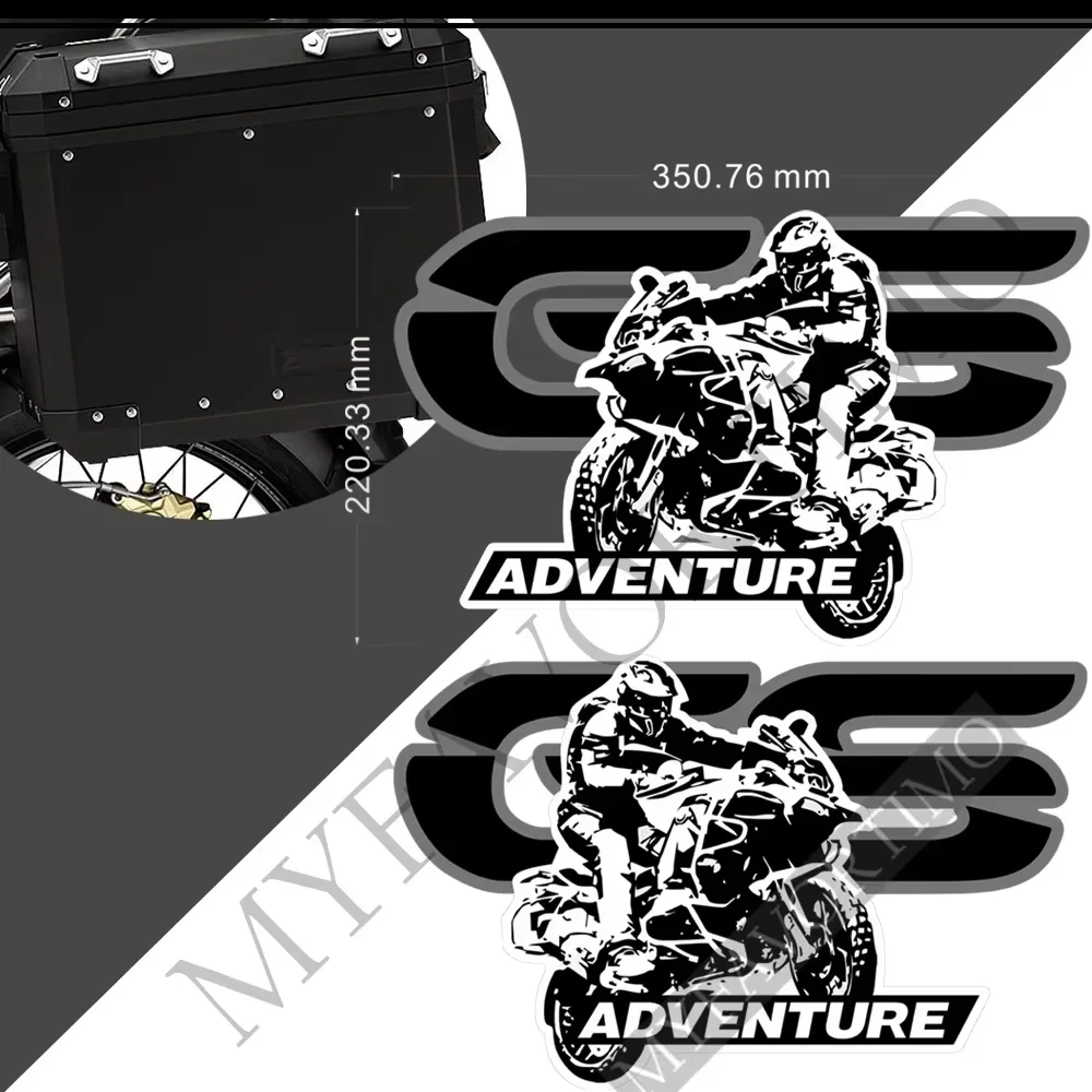 For BMW R1200GS F850GS F800GS R1250GS F750GS G310GS R1150GS GSA HP Trunk Panniers Luggage Aluminium Top Cases Stickers Adventure