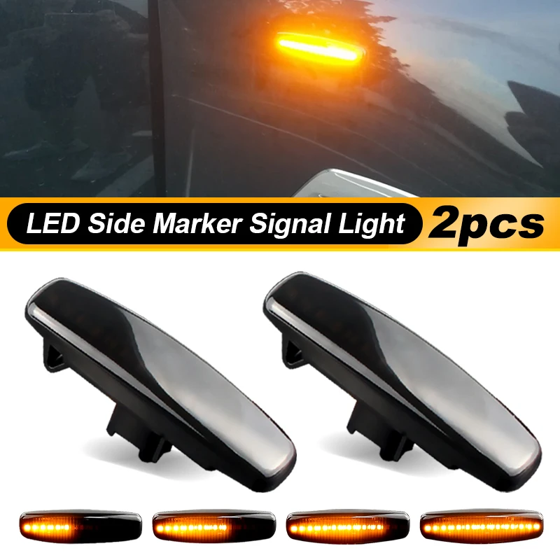 2Pcs Dynamic Fender Turn Signal LED Side Marker Light For Nissan Fuga GY50 Murano Z51 Pathfinder R52 Skyline V36 Infiniti EX25