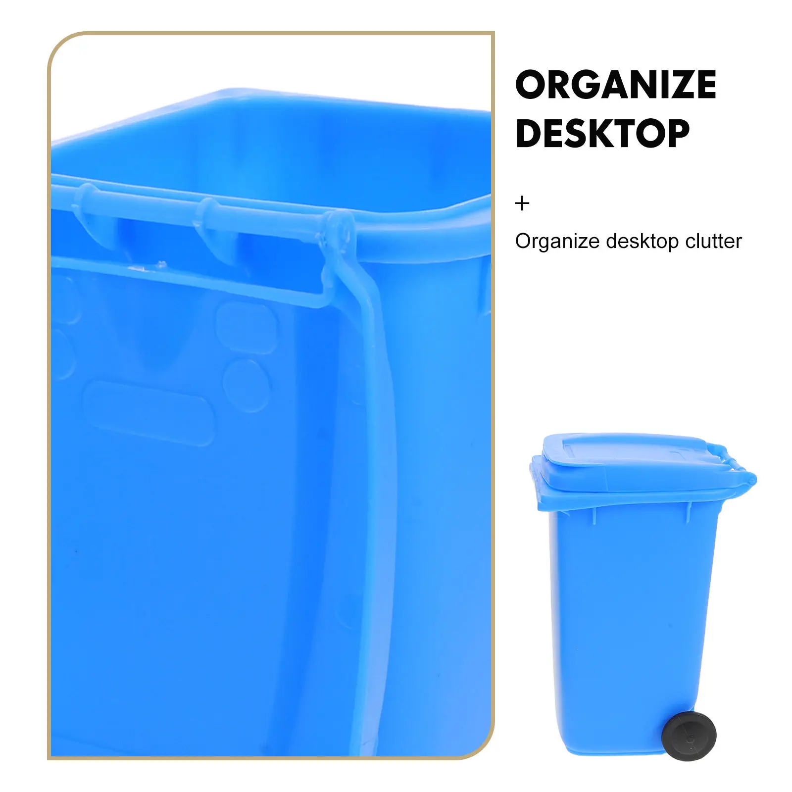 4Pcs Mini Desktop Trash Bin Pencil Cup Pen Holder Cute Table Waste Organizer Office Supplies Storage Container