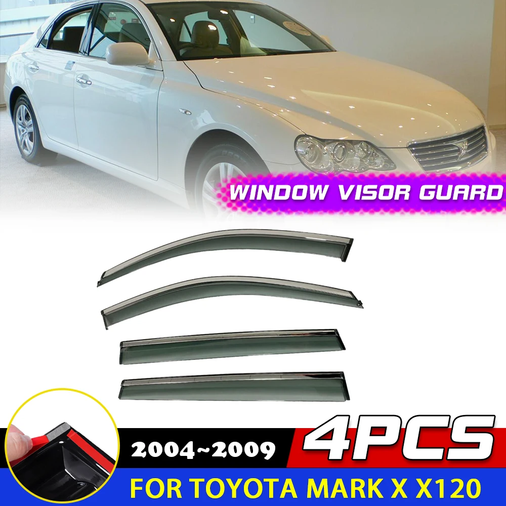 

Car Windows Visor for Toyota Mark X X120 Reiz 2004~2009 Smoke Deflector Awnings Sun Rain Eyebrow Accessories 2005 2006 2007 2008