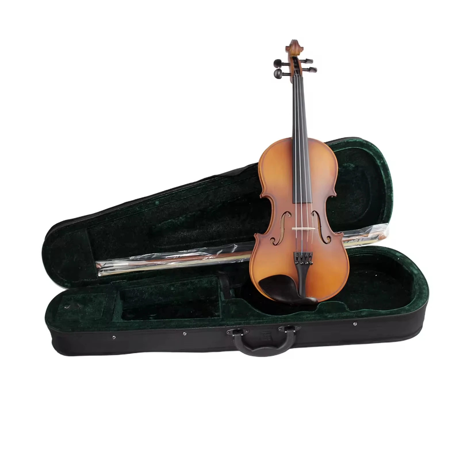 High Quality Solid Wood Viola 4 Strings Solid Spruce Ebony Material Flame Maple for Back/Side Jujube Bow Material Includes Case