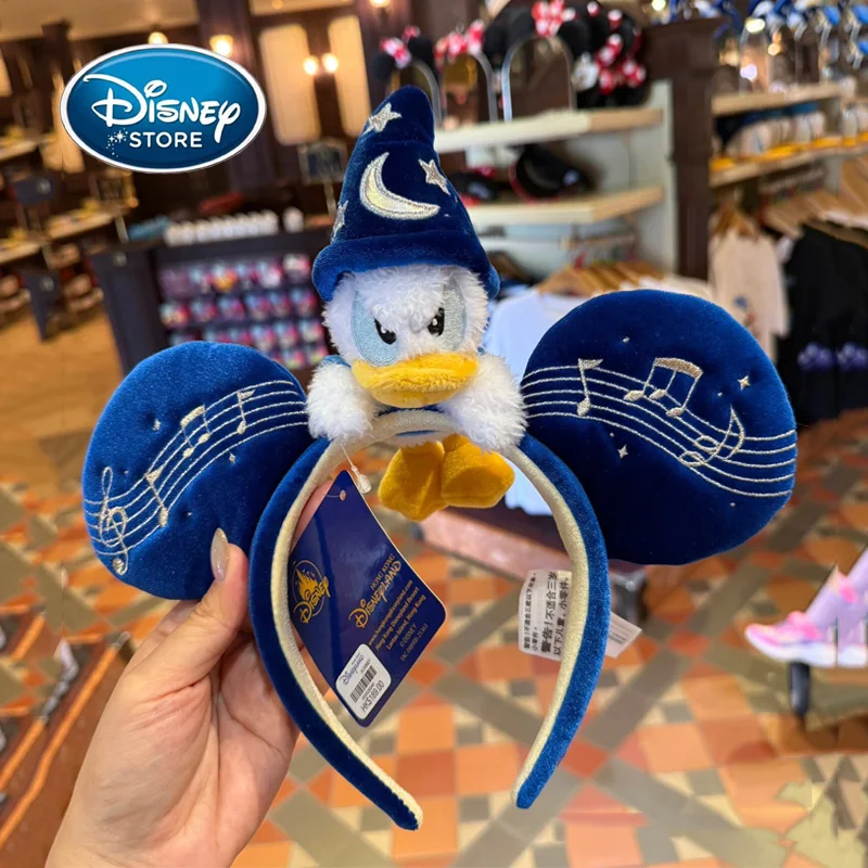 serre-tete-disney-sorcerer-donald-duck-en-velours-bleu-avec-notes-de-musique-et-oreilles-de-mickey-accessoire-de-cheveux-exclusif-hong-kong-disneyland