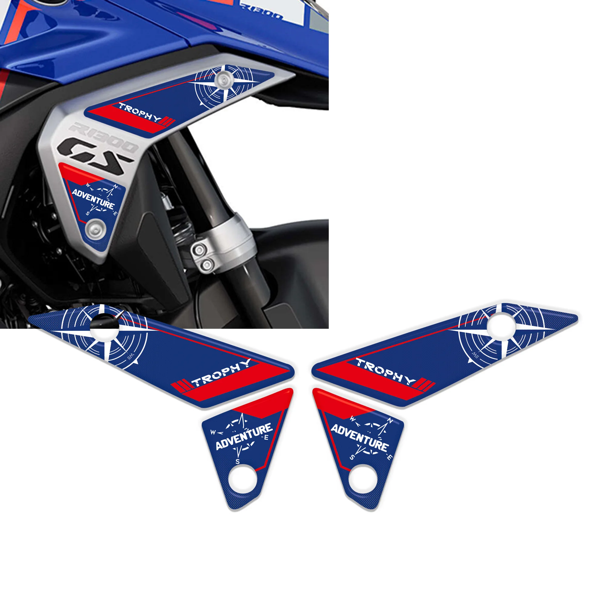 Trophy Triple Black Option 719 ADV Adventure Protector Tank Pad Decal Decorative Sticker Fit BMW R1300GS R 1300 GS 1300GS 2023+