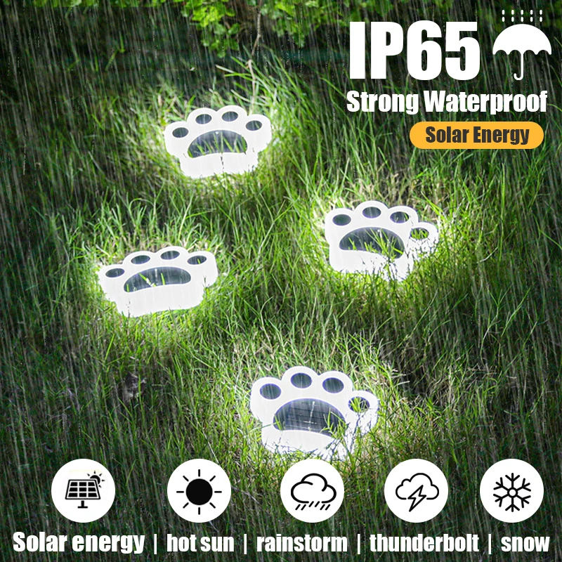 1Pc Solar Cat Claw Buried Light Outdoor Waterproof Light Courtyard Garden Layout Villa Decoration Lawn Light Camping Equipment