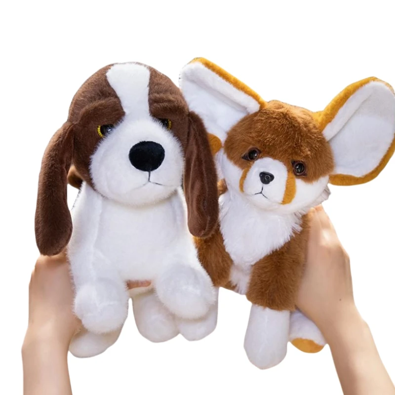 25cm New Cute Animal Fox Plush Doll Big Eared Basset Dog And Fennec Fox Plush Doll Home Decor Birthday Gift For Boys And Girls