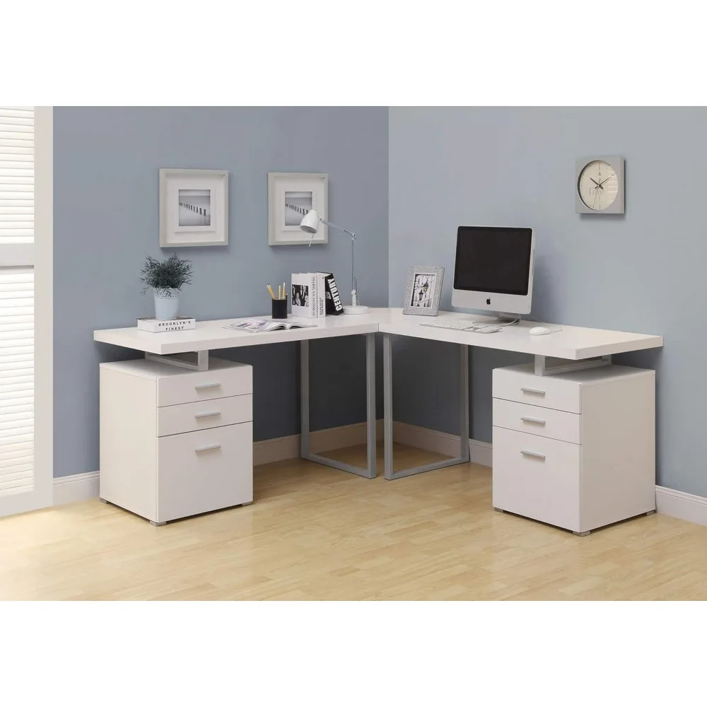 Monarch Specialties Hollow-Core Left or Right Facing Desk, 48-Inch Length, White