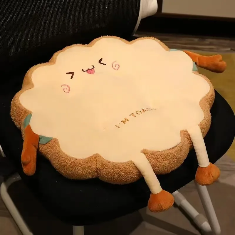 1pc Simulation Bread Toast Cushion Stuffed Memory Foam Pillow Sofa Chair Decor Seat Cushion Cute Student Chair Pad