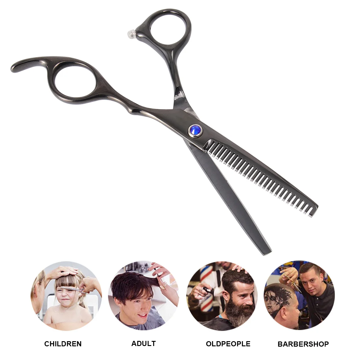กรรไกรตัดผม 5.5 นิ้ว 1 ชิ้น สำหรับมืออาชีพ ผลิตจากเหล็กกล้าไร้สนิมญี่ปุ่น เหมาะสำหรับร้านเสริมสวย ใช้ได้ทั้งผู้ชาย ผู้หญิง เด็ก และทารก