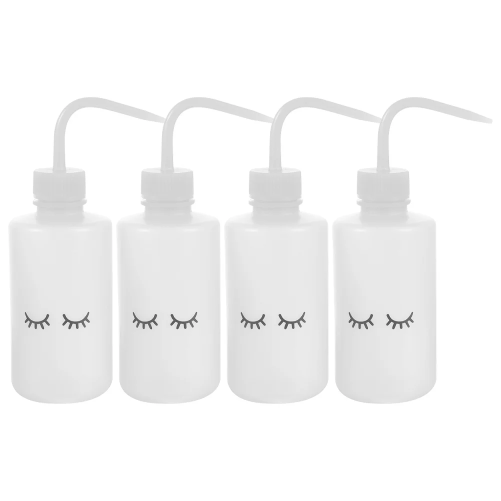 

4 Pcs Applicator Bottles Squeeze Sprinkling Can Eyelash Cleaning for Cleaner Washing White Pe
