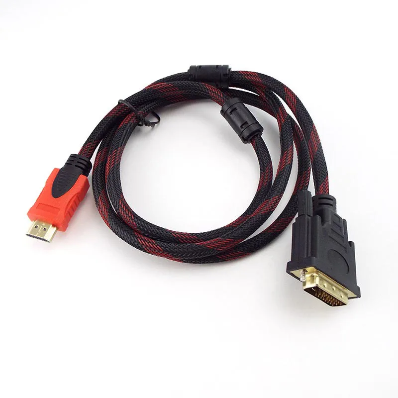 1.5m 5m Extension 1080P Male to 24+1 Pin Male Video Connector Wire For HDTV Projector HDMI-compatible TO DVI Cable Adapter B3