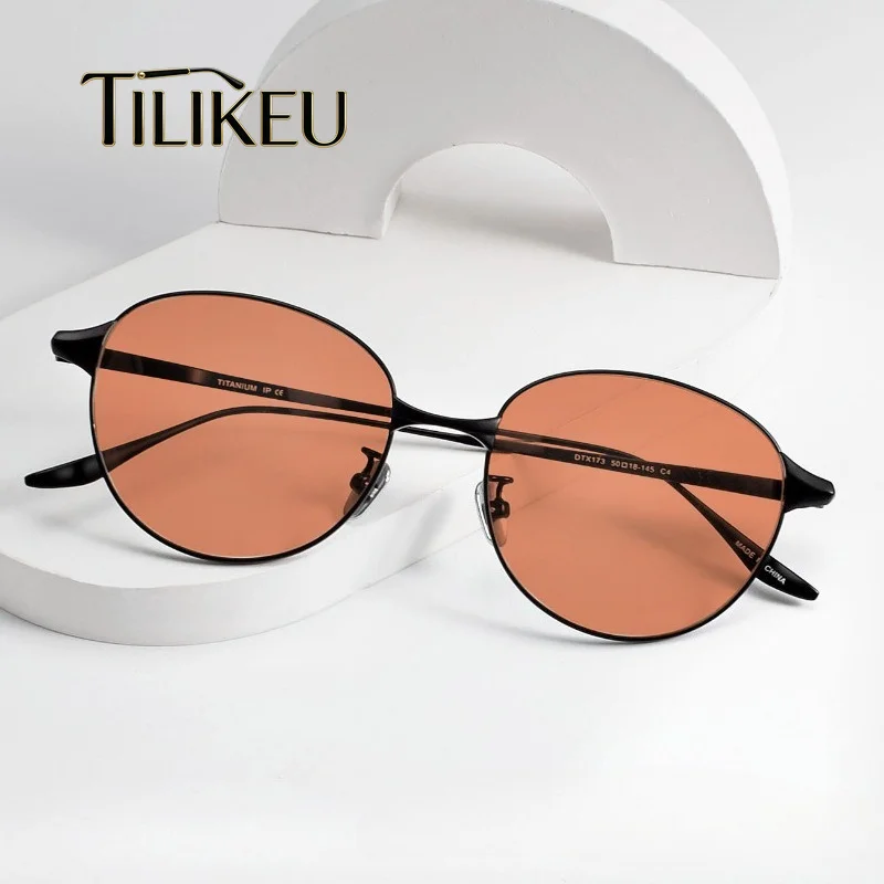 Top Quality Pure Titanium Sunglasses Men and Women Ultralight Outdoor Travel Sunshade Goggles UV400 Brand Shades Fashion Eyewear