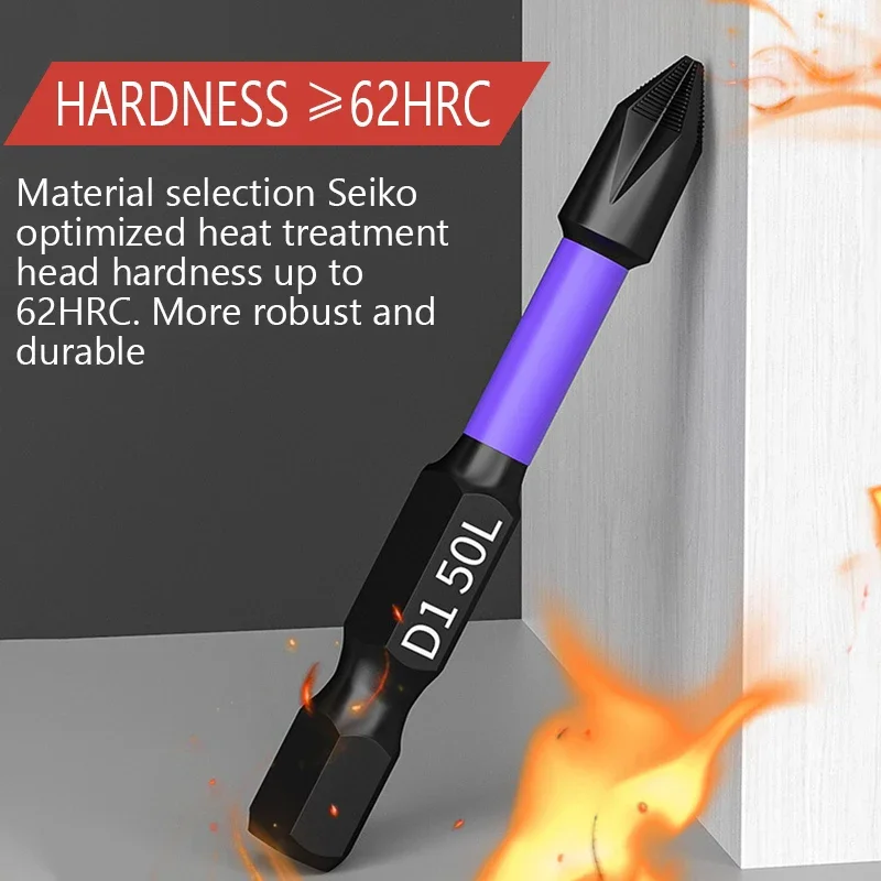 Steel Upgraded Non-slip PH2 Impact Driver Bit Set with Magnetic Phillips Screwdriver Tool Drill Bit