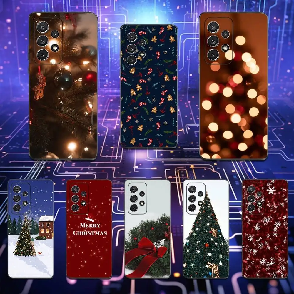 

Cute Christmas Cartoon Phone Case For Samsung S25,S24,S23,S22,S21,S20,S10,Ultra,Plus,Lite,FE,Soft Silicone Black Cover