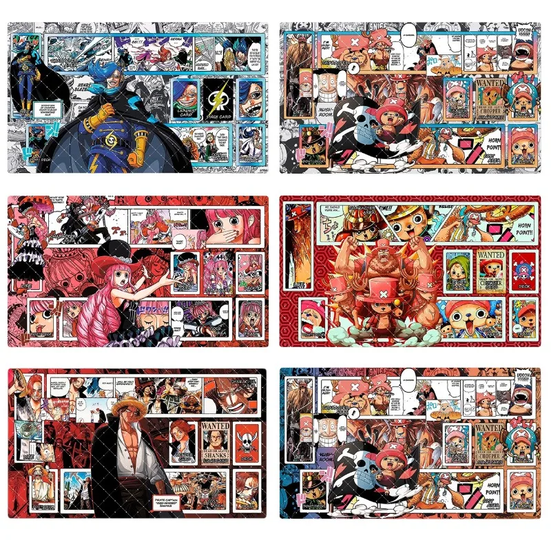 

600x350mm One Piece Shanks Perona Trading Card Playmat 2mmStitched Edge OPCG Tony Chopper Rubber Board Game Card Mat Toy Gift