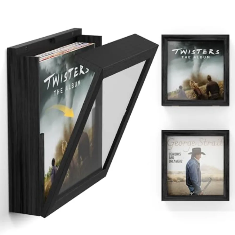 

Набор из 2 рамок для виниловых пластинок, рамки для демонстрации до 20 пластинок, рамка для обложек виниловых альбомов 12x12 дюймов, 2 штуки в упаковке