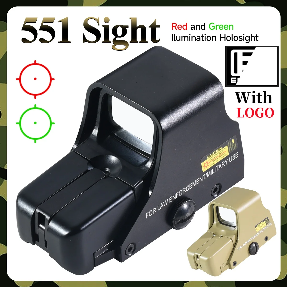 551 Holographic Sight Red Green Dot Sight Tactical Optical Collimator Hunting Rifle Airsoft Scope Precision Shooting 20mm Rail