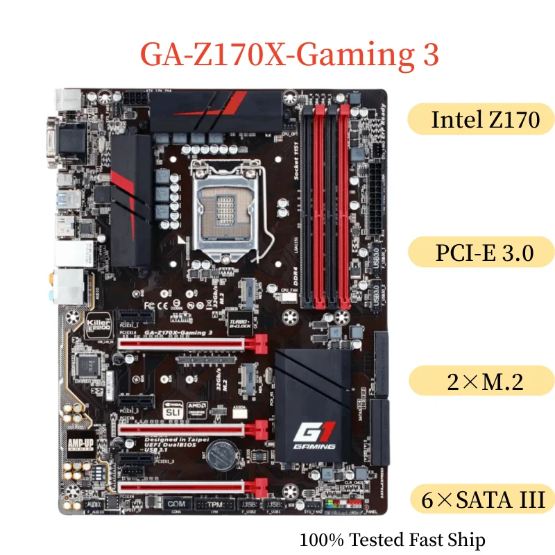 

For Gigabyte GA-Z170X-Gaming 3 Motherboard 64GB LGA 1151 DDR4 ATX Mainboard 100% Tested Fast Ship