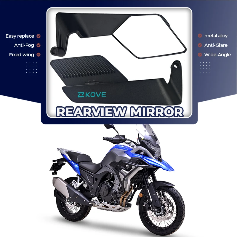 

HD Wide-Angle Vision Motorcycle Wind Wing Alloy Rearview Mirror For KOVE COLOVE 800X 800 X ADV KY500F Excelle 500F 2025 COLOVE