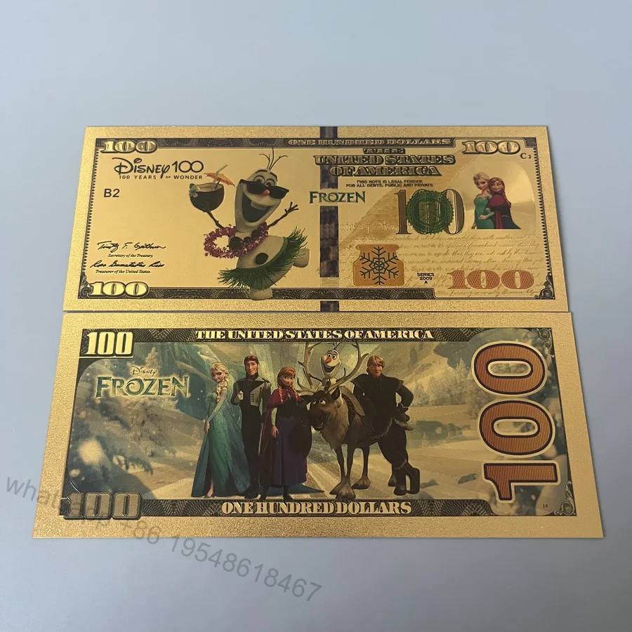 Disney Frozen złota karta kolekcjonerska Królowa Śniegu Ledeno Kraljestvo Elsa Anna Księżniczka banknot Zabawka dla dzieci Prezenty świąteczne