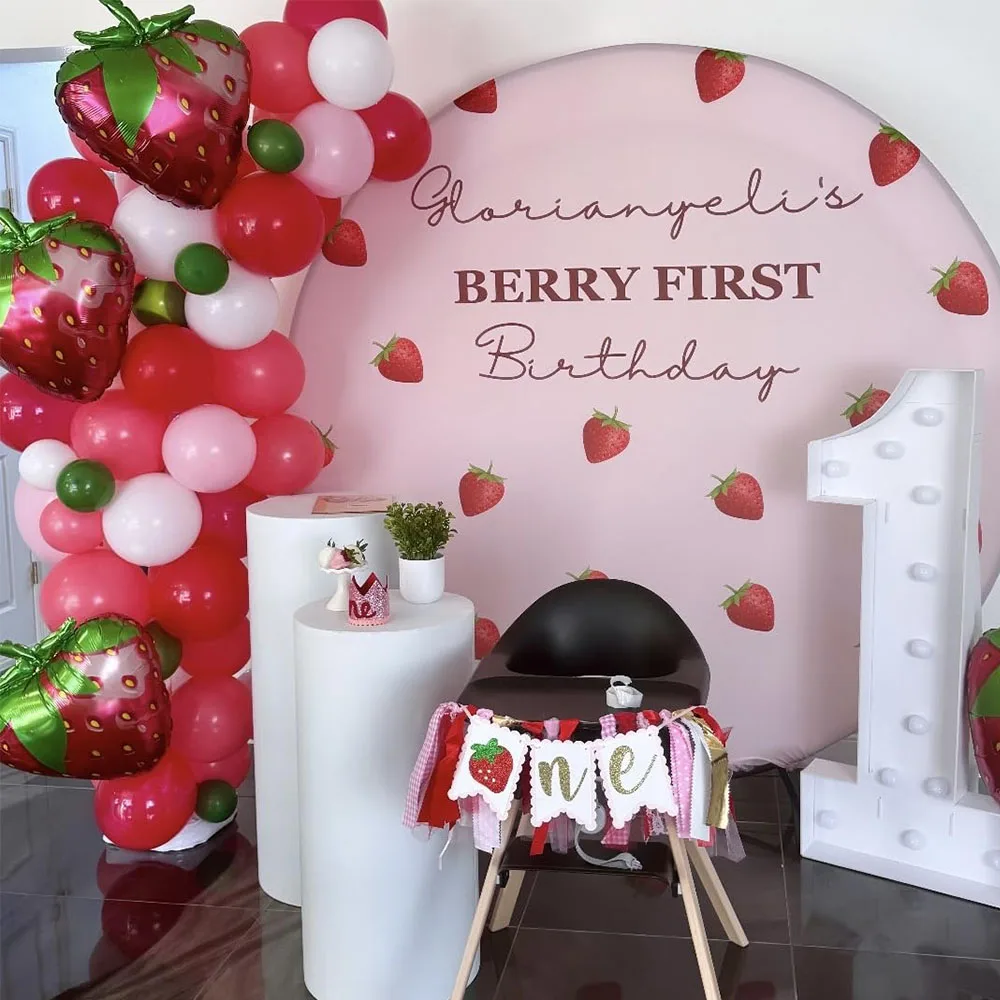 122Pcs Strawberry Balloon Garland Arch Set Latex Strawberry Foil Balloon Wedding Kid Girls Birthday Party Decoration