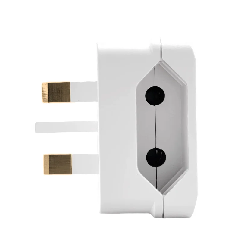 Adaptador de enchufe europeo a británico con fusible 3A/5A/13A, convertidor de enchufe de viaje eléctrico británico, toma de corriente de cable de CA