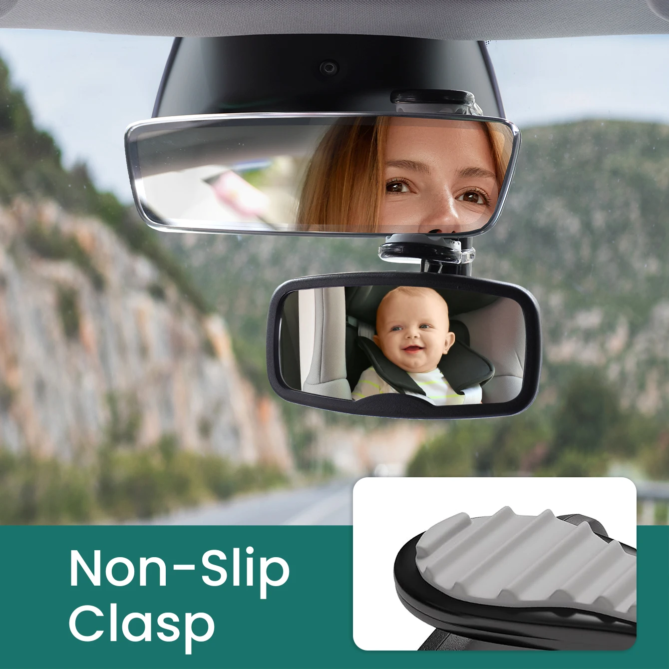 1PC Shatterproof & Shakeproof Forward Facing Baby Car Mirror - Clip On Car Mirror for Baby, Newborn Essentials