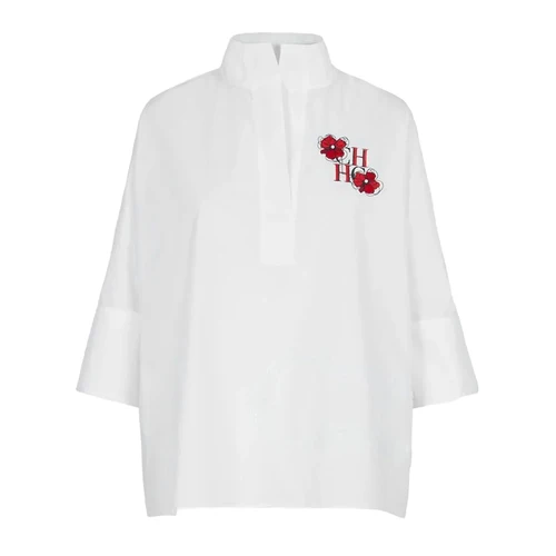 Imagen 2 del producto CHCH Camiseta de mujer 2025 Nuevo Top de algodón blanco Mangas 3/4 Simple