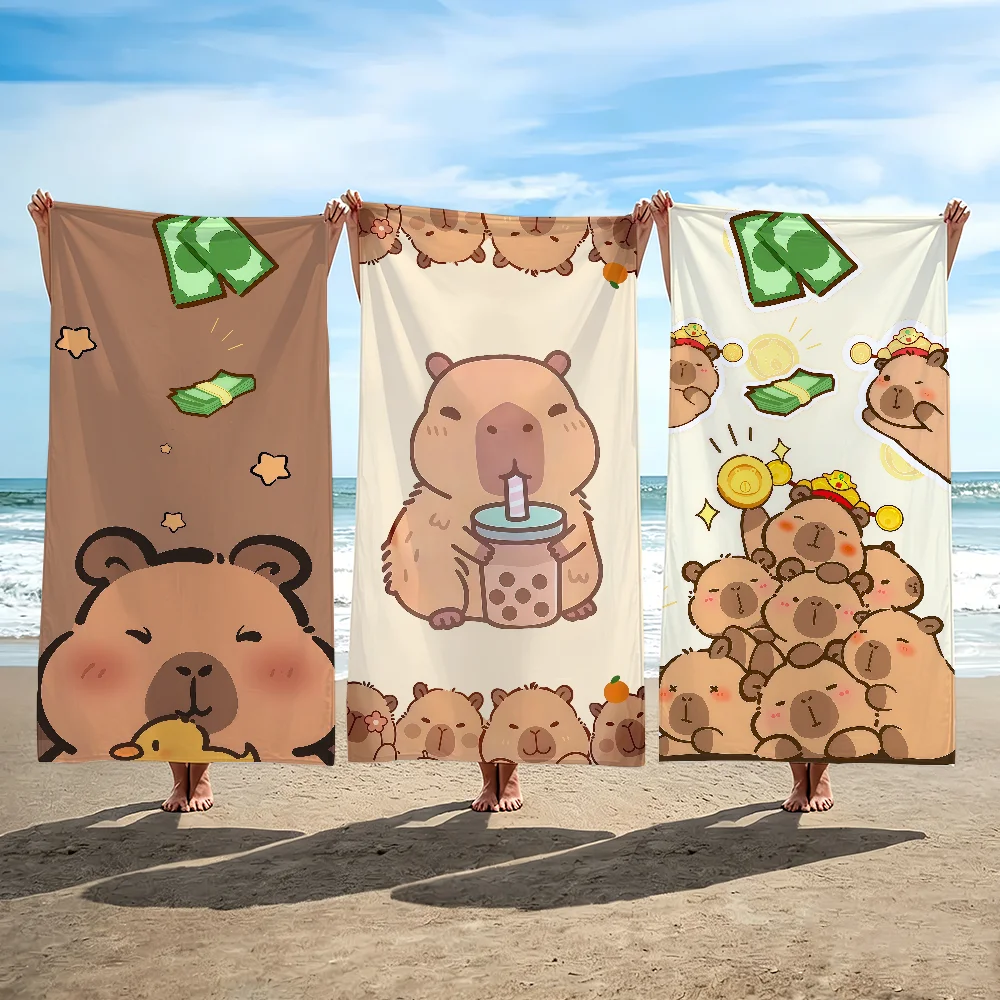 Cute Capybara Towel Beach Towel Travel Lightweight Skin Friendly for Pool Beach Camping Cruise Summer