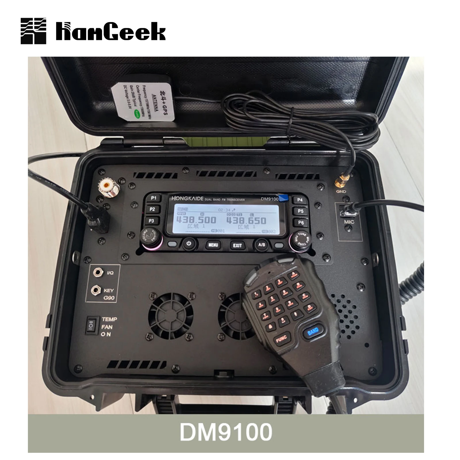 HamGeek Caixa de rádio móvel à prova d'água Caixa de rádio móvel para transceptor Hongkaide-DM9100 com funcionalidade GPS