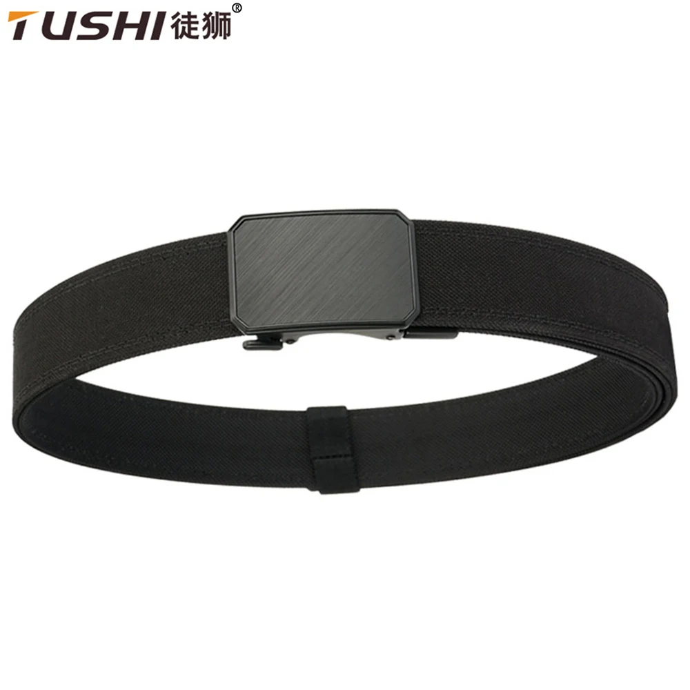 TUSHI Tactical Belt for Men Double Layer Thickened Hanging Gun Belts  Metal Buckle Military Belt Outdoor Girdle IPSC Accessories