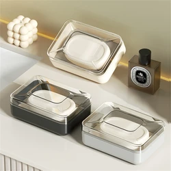 Bathroom Waterproof Soap Box Travel Portable Countertop Soap Box Creative Transparent Plastic Soap Storage Box With Lid Case