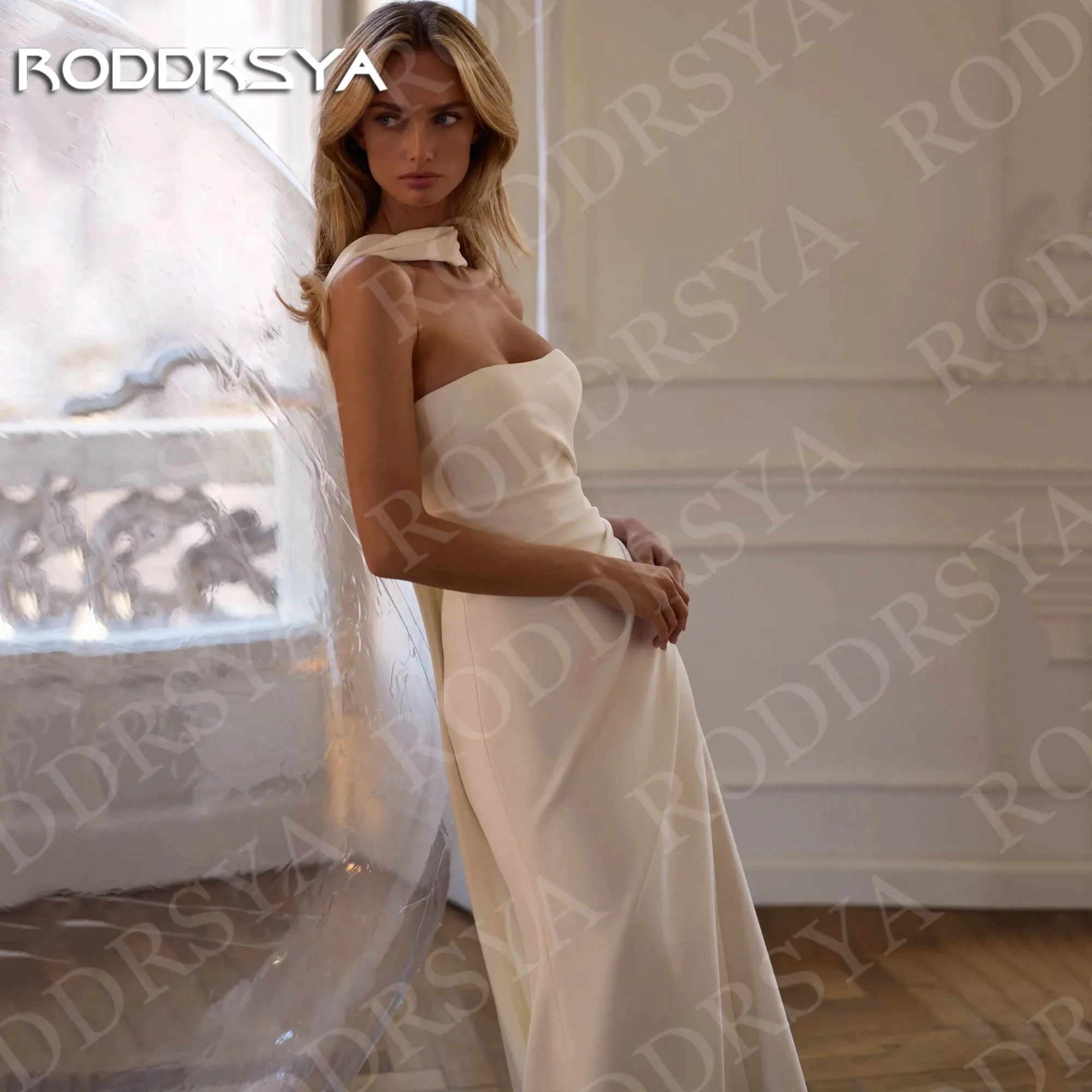 RODDRSYA vestidos de novia de sirena personalizados para novia mujer elegante vestido de novia con abertura lateral sin tirantes vestidos de novia sin mangas Vestidos de novia sirena personalizados para novia mujer ele
